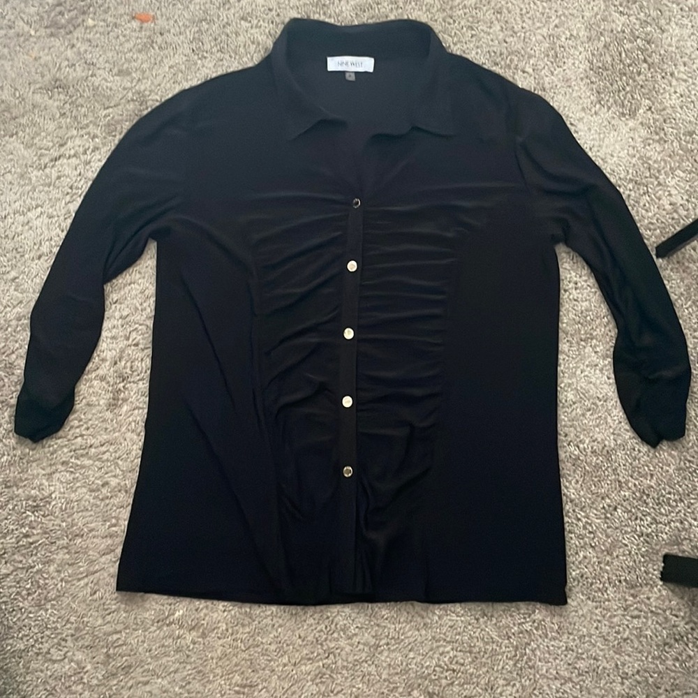 Nine West Black Blouse XL